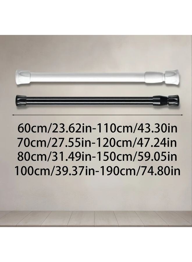 Adjustable Tension Curtain Rod White Telescopic Pole 80 150cm For Window Door Wardrobe - Image 3